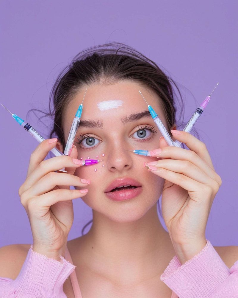 sculptra vs profhilo - a girl with needles deciding what treatment she wants