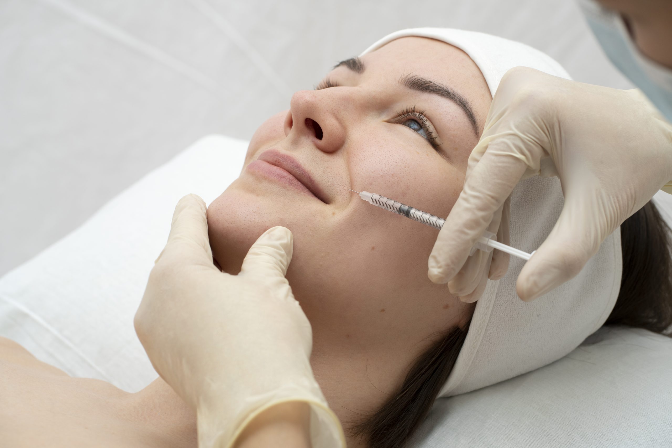 woman receiving Radiesse filler treatment